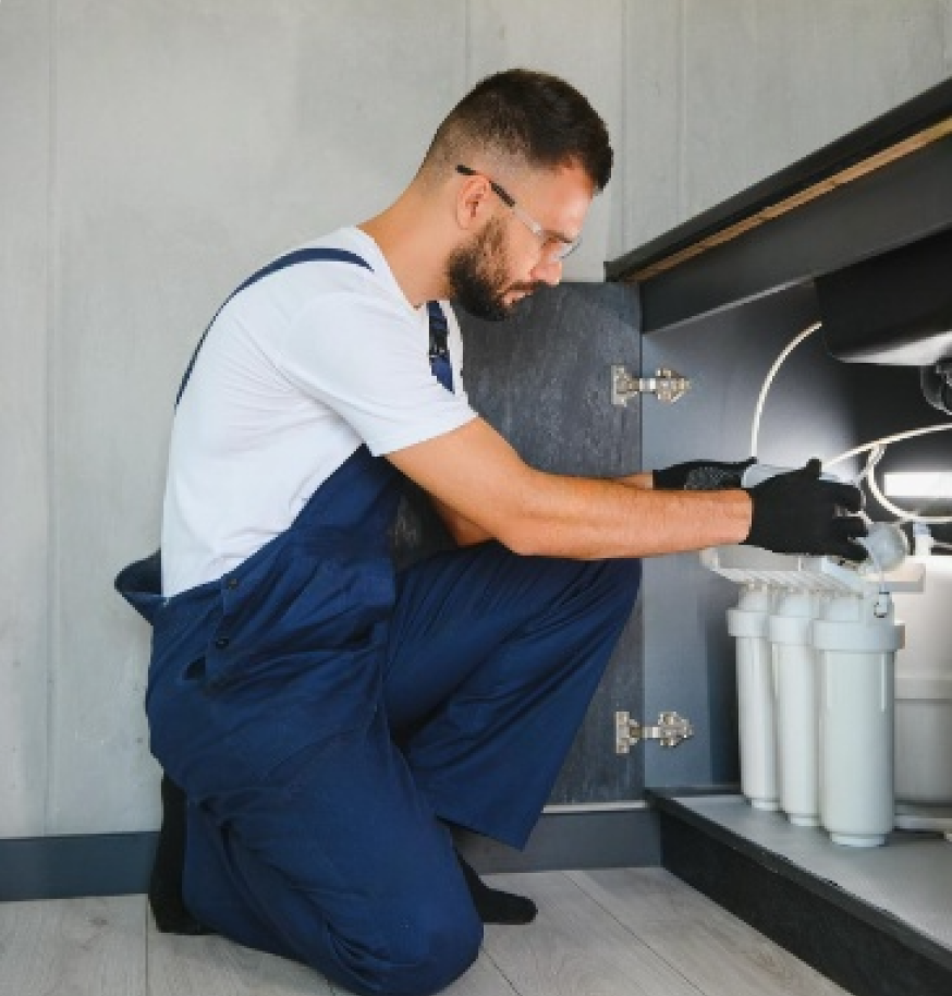 Complete RO system installation in modern home